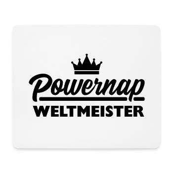 Powernap Weltmeister Vielschläfer Tagschlaf lustig - Mousepad (Querformat) - Weiß - Vorne