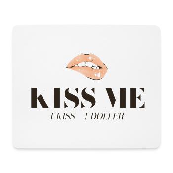 Motif du baiser : Lèvres et slogan du dollar - Tapis de souris (format paysage) - blanc - Devant