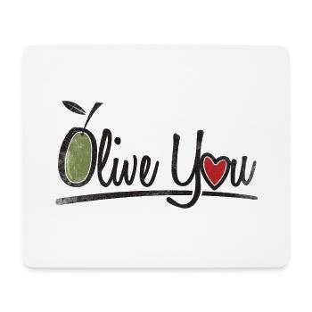 Olive You Gift - Tapis de souris (format paysage) - blanc - Devant
