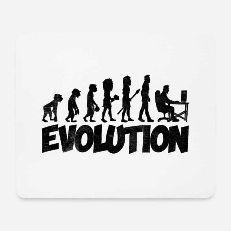 Computer Nerd Evolution - Mousepad (Querformat) - Weiß