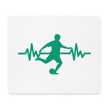 Herzschlag - Football / Sportverein Kicker Fußball - Tapis de souris (format paysage) - blanc - Devant