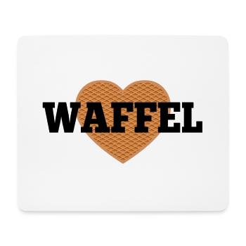 Waffel Love Herz - Mousepad (Querformat) - Weiß - Vorne