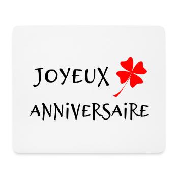 1. 1 AN. 1er ANNIVERSAIRE. ANNIVERSAIRE 1 AN - Tapis de souris (format paysage) - blanc - Devant