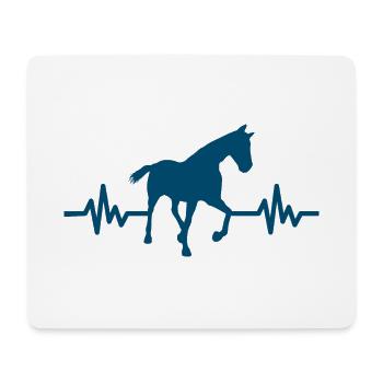 Herzschlag - Pferd Hengst Stute Ross Reitsport - Mousepad (Querformat) - Weiß - Vorne