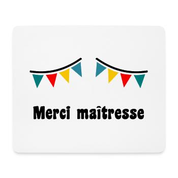 MERCI. MAÎTRESSE. MERCI MAÎTRESSE. MAITRESSE - Tapis de souris (format paysage) - blanc - Devant