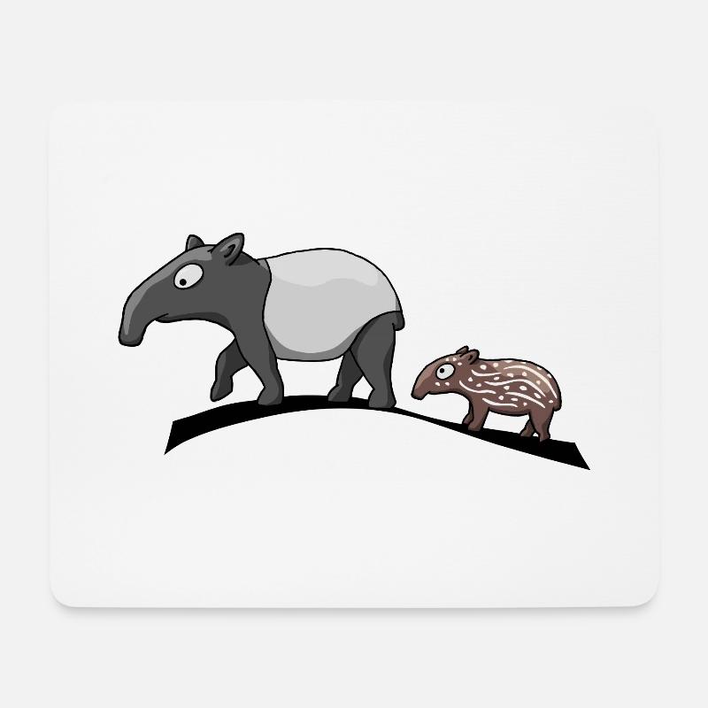 Tapir Familie Mutter und Kind Baby süß Geschenk - Mousepad (Querformat) - Weiß