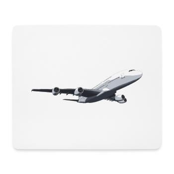 Flugzeug Passagierflugzeug Düsenflugzeug - Mousepad (Querformat) - Weiß - Vorne