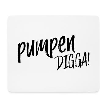 pumpen DIGGA – Kraftsport Fitnessstudio Fitte - Mousepad (Querformat) - Weiß - Vorne