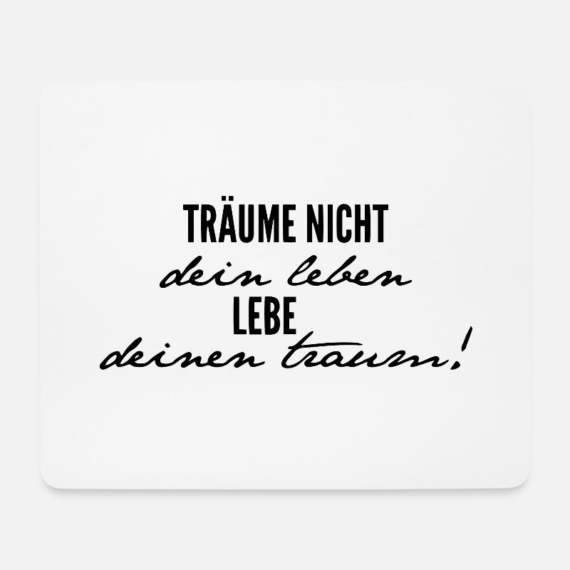 Lebe Deinen Traum kursiv - Mousepad (Querformat) - Weiß