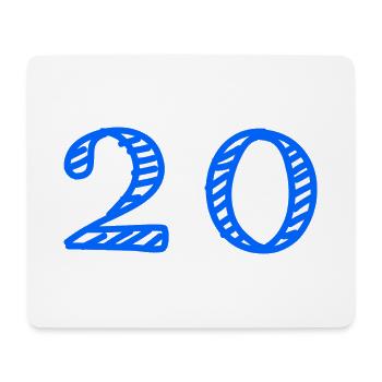 20. 20 ANS. 20e ANNIVERSAIRE. ANNIVERSAIRE 20 ANS. - Tapis de souris (format paysage) - blanc - Devant