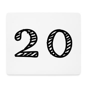 20. 20 ANS. 20e ANNIVERSAIRE. ANNIVERSAIRE 20 ANS. - Tapis de souris (format paysage) - blanc - Devant