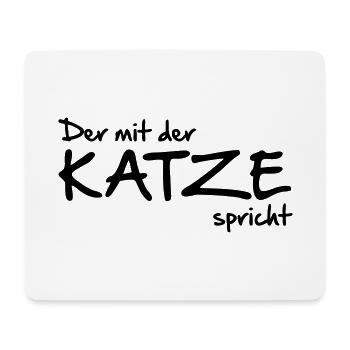 Der mit der Katze spricht - Mousepad (Querformat) - Weiß - Vorne