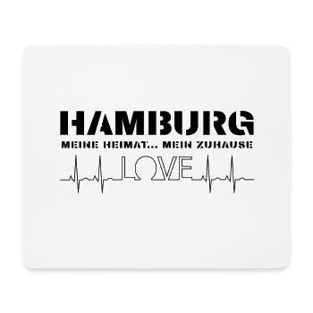 Hamburg meine Heimat... mein Zuhause - Mousepad (Querformat) - Weiß - Vorne