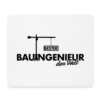 Bauingenieur Ingenieur Kran Bester Welt - Mousepad (Querformat) - Weiß - Vorne