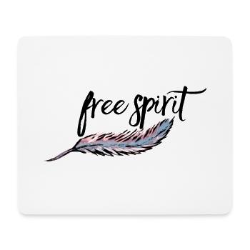 Free Spirit with feather colored - Vol. 4 black - Mouse Pad (horizontal) - white - Front