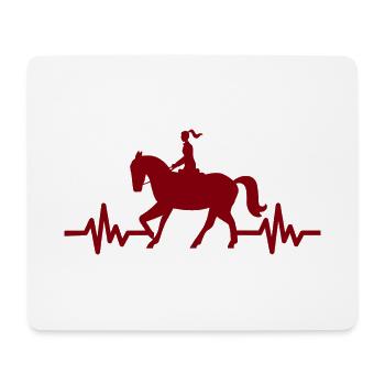 Herzschlag - Pferd Hengst Stute Ross Polo - Mousepad (Querformat) - Weiß - Vorne