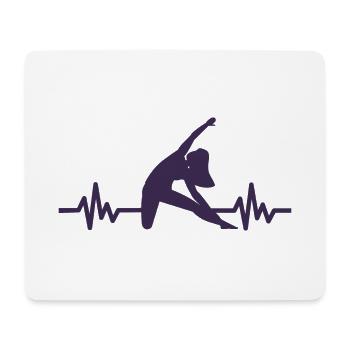 Heartbeat Gymnastique - Méditation Gymnastique Yoga - Tapis de souris (format paysage) - blanc - Devant