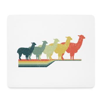 Vintage llama - Mouse Pad (horizontal) - white - Front