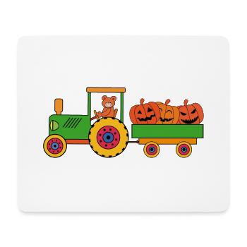 Halloween Traktor mit Teddybären - Mousepad (Querformat) - Weiß - Vorne