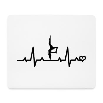 Pole Dance Dancer ECG Heart Rate Pulse Dancing - Mouse Pad (horizontal) - white - Front