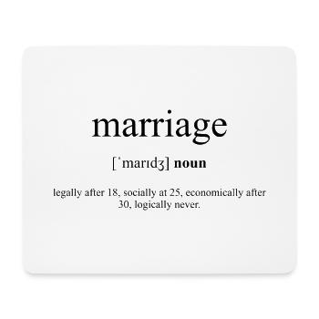 Marriage | Hochzeit Definition Dictionary - Mousepad (Querformat) - Weiß - Vorne