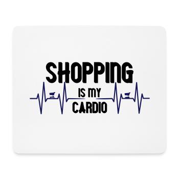 Shopping is my Cardio Lustiges Gym Shirt - Tapis de souris (format paysage) - blanc - Devant