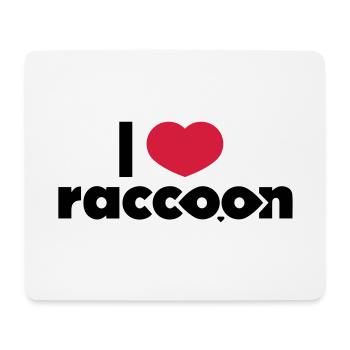 I love Raccoon - Tapis de souris (format paysage) - blanc - Devant