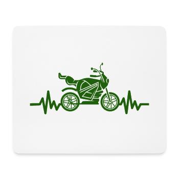 Heartbeat Motorcycle - Machine Motorsport Freedom - Mouse Pad (horizontal) - white - Front