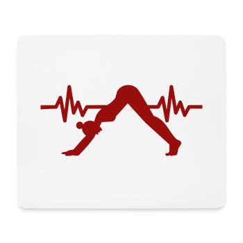 Heartbeat Gymnastique - Méditation Gymnastique Yoga - Tapis de souris (format paysage) - blanc - Devant