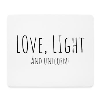 Liebe Licht und Einhörner - Mousepad (Querformat) - Weiß - Vorne