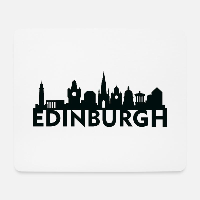 Edinburgh Schottland UK Skyline Geschenk Idee - Mousepad (Querformat) - Weiß