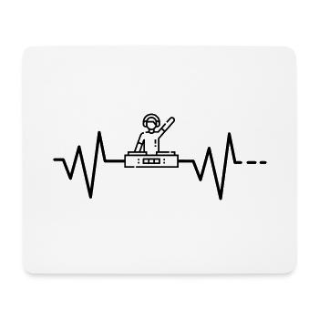 Heartbeat DJ, Music, EDM, Music Party Disco, Club - Mouse Pad (horizontal) - white - Front