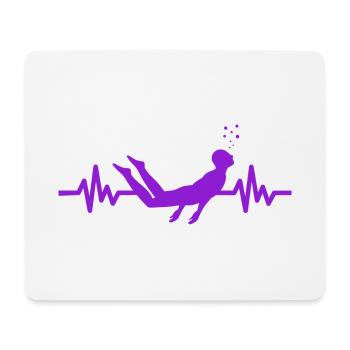 Herzschlag Schwimmer - Taucher Wassersport Athlet - Mousepad (Querformat) - Weiß - Vorne