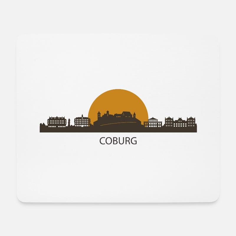Coburg Silhouette mit Kreis Col1 - Mousepad (Querformat) - Weiß