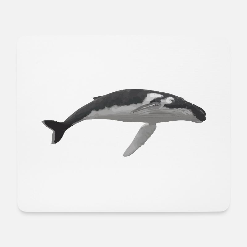 Wale - Mousepad (Querformat) - Weiß