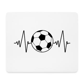 Football de rythme cardiaque | Battement de coeur | noir - Tapis de souris (format paysage) - blanc - Devant