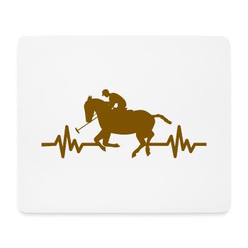 Heartbeat - Étalon Cheval Jument Ross Polo - Tapis de souris (format paysage) - blanc - Devant