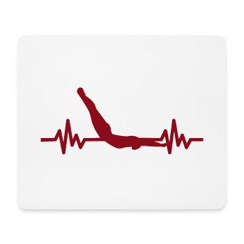 Heartbeat Swimmer - Diver Water Sports Athlete - Mouse Pad (horizontal) - white - Front