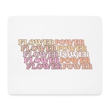 Flower Power Retro - Mousepad (Querformat) - Weiß - Vorne