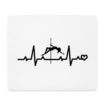 Pole dancing heartbeat heart rate dancing pole ECG - Mouse Pad (horizontal) - white - Front