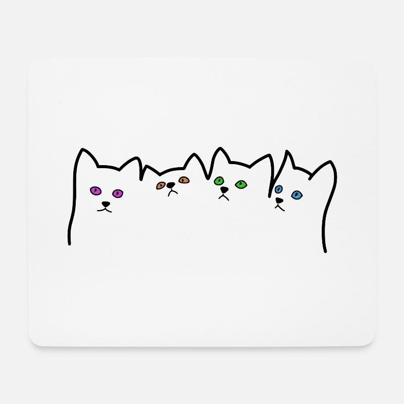 Katzen Kätzchen Cats Katzenaugen - Mousepad (Querformat) - Weiß