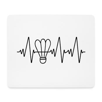 Heartbeat Badminton | Badminton | Black - Mouse Pad (horizontal) - white - Front