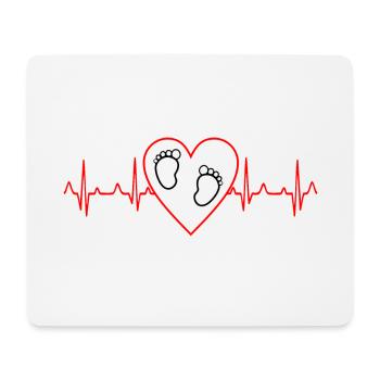 Baby Heartbeat Pregnant Mom Gift - Mouse Pad (horizontal) - white - Front