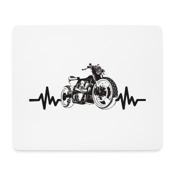 Heartbeat Motorrad - Biker - Chopper - Freiheit - Mousepad (Querformat) - Weiß - Vorne