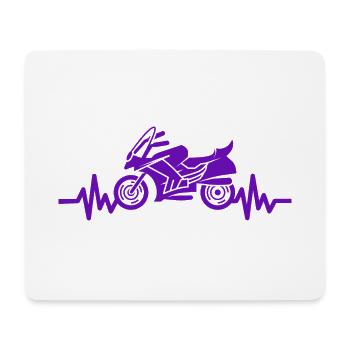Heartbeat Motorcycle - Machine Motorsport Freedom - Mouse Pad (horizontal) - white - Front