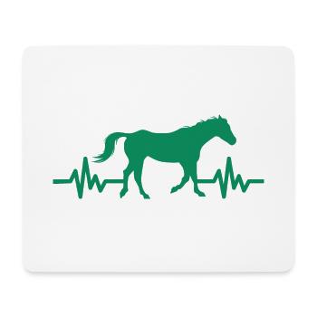 Herzschlag - Pferd Hengst Stute Ross Reitsport - Mousepad (Querformat) - Weiß - Vorne