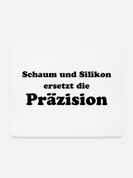 Schaum und Silikon Präzision Handwerker Beruf - Mousepad (Querformat) - Weiß