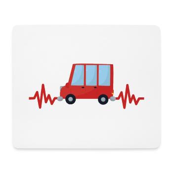 Auto - Wagen - Herzschlag - Autobus - Style - Mousepad (Querformat) - Weiß - Vorne