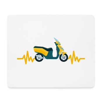 Heartbeat Motorrad - Motorroller Mofa Moped - Mousepad (Querformat) - Weiß - Vorne