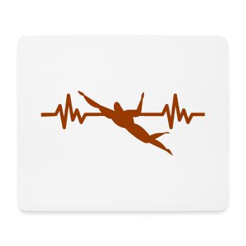 Heartbeat Swimmer - Diver Water Sports Athlete - Mouse Pad (horizontal) - white - Front